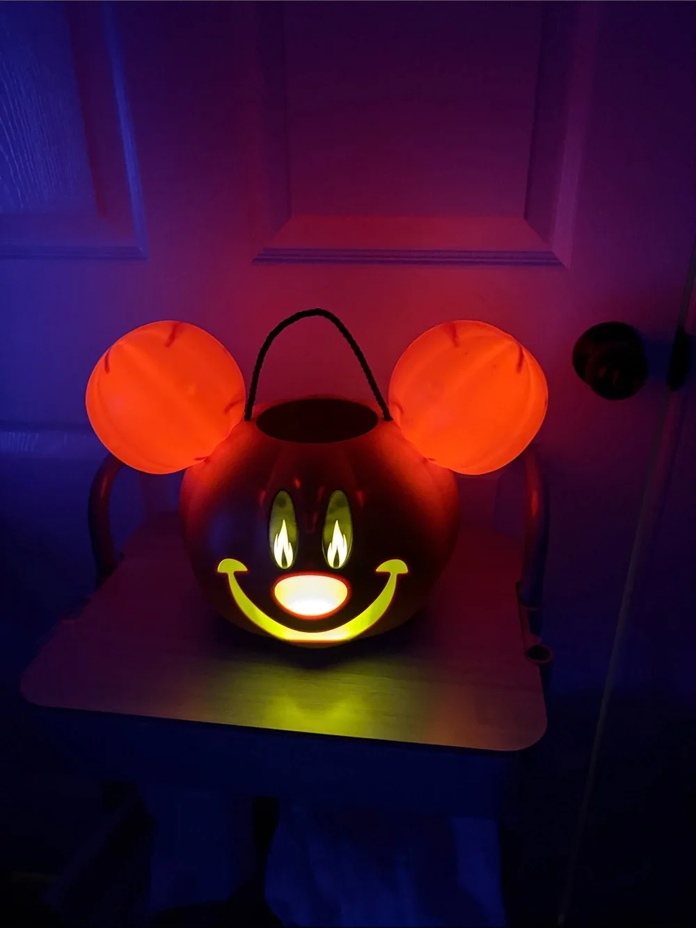 Disney Halloween Mickey Pumpkin Light-Up Treat Bucket